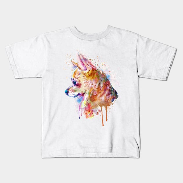 Watercolor Chihuahua Kids T-Shirt by Marian Voicu